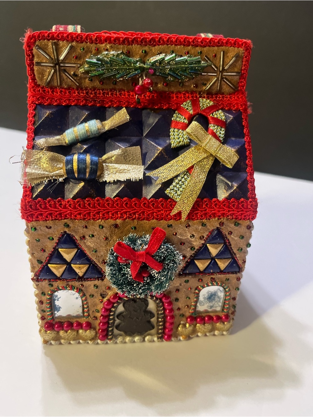 Mary Frances Vintage Gingerbread  House Mini Bag
